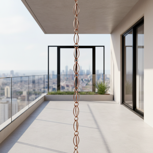 Chaîne de pluie en cuivre de forme ovale - Product Image 1