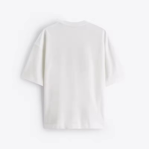 เสื้อยืดสีขาวคุณภาพสูงสำหรับเด็กผู้ชาย ไซส์ใหญ่ ผ้าฝ้ายถัก พิมพ์ลายซิลค์สกรีนแบบร้อน เสื้อยืดสตรีทแวร์ผ้าฝ้าย - Product Image 2