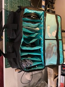 Sac de transport pour haut-parleur, banque d'alimentation, DJ, câble, fichier, avec séparateurs réglables, double sac séparé, cordons, équipement sonore, sac de rangement pour matériel DJ - Product Image 5