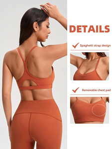 Sujetador deportivo con tirantes finos y logo personalizado para mujer, <span class=keywords><strong>camiseta</strong></span> <span class=keywords><strong>interior</strong></span> antichoque para correr, fitness y yoga con espalda hermosa - Product Image 2