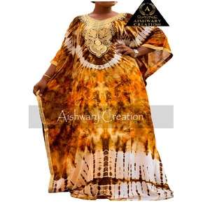 Luxury Islamic Muslim Rayon Printed <b>Kaftans</b> XXL <b>Size</b> Digital Fabric <b>Plus</b> Loose Dressing Gowns Women Ethnic with Headscarf - Product Image 2