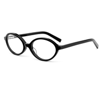Montures de lunettes ovales étroites en acétate rayé, lunettes de lecture à monture complète unisexe, écaille de tortue noir rose bleu vert 54 20 145 mm