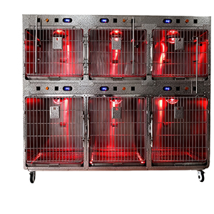 Equipo Veterinario: Lámpara de Calor para Jaulas de Acero Inoxidable 304 con Bandeja de Plástico para Perros y Gatos, Cámara de Oxígeno Segura y Ecológica para Recuperación - Product Image 3