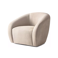 Fauteuil individuel élégant en cuir rembourré pour salon, avec dossier enveloppant, mobilier d'intérieur, coussin moelleux pour villa et maison