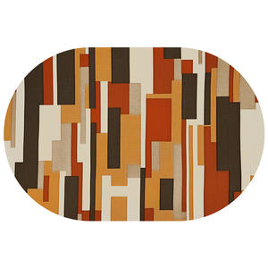 Alfombra absorbente para baño, diseño geométrico ovalado, fibra de poliéster, diseño minimalista, antideslizante, para entrada de puerta del baño - Product Image 3