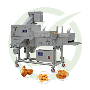 Fabricant de prédépoussiéreur de cubes de poulet pépites de poisson Machine à fariner Machine à poudrer à plat de grande capacité - Product Image 1