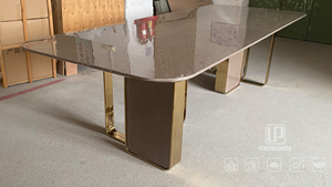 Juego de Comedor de Alta Calidad para 6 Personas, Diseño Italiano Moderno, Acero Inoxidable 304 con Mesa de Madera, Modelo UP-5-1 - Product Image 2