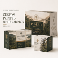 Boîte pliante en carton blanc GC1 400 g/m², écologique et durable, pour l'emballage de thé Pu-erh de qualité supérieure, boîte d'exportation de thé