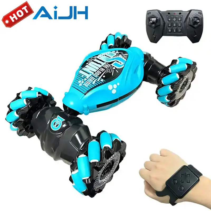 AiJH Carro De Juguete De Control Remoto Rc Auto 3 Colores Detección De Gestos Rc Stunt Car Rotación 360 Coche De Control Remoto