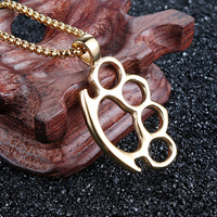 Collier pendentif en forme de poing américain pour femmes et hommes, chaîne de cou vintage, bijoux gothiques d'été, accessoires tendance, cadeaux de vacances