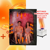 Vente chaude Sauna à vapeur portable en cèdre rouge moderne pour 2 personnes avec fenêtres en traverse pour villa et usage familial