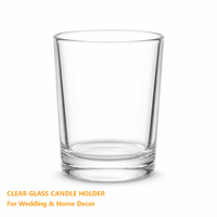 Porte-bougie en verre transparent de 50 ml à base épaisse, petit récipient en verre pour bougie, idéal pour la décoration de la maison et les mariages