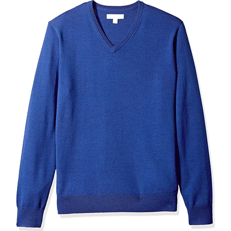 JM-suéter de punto personalizado para hombre, Jersey clásico con cuello de pico, de lana de color puro, oferta