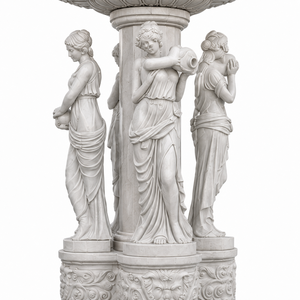 Fuente de Jardín de Piedra Arenisca Blanca para Exteriores con Figuras Clásicas y Fuente de Agua para Plaza - Product Image 3