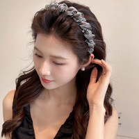 Serre-tête en maille style mode pour femme, d'été, à profil haut, à dents antidérapantes, fait main