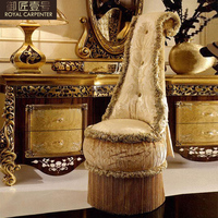 Table de toilette en bois massif de style européen de luxe pour chambre principale, chambre de maîtresse, coiffeuse