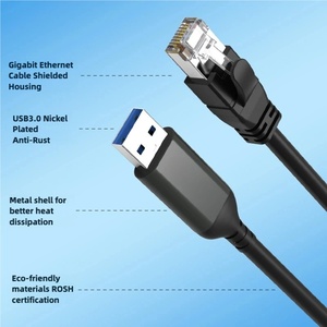 铝制编织USB3.0 RJ45 UTP FTP以太网线适配器 3A 快速充电 适用于手机 打印机 笔记本电脑 - Product Image 5