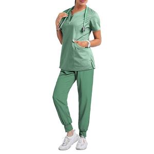 Combinaisons de travail extensibles à col en V, vente chaude, logo personnalisé pour uniformes d'hôpital et uniformes de médecins et d'infirmières - Product Image 6