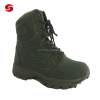Bottes tactiques vertes pour hommes Semelle extérieure en caoutchouc Bottes du désert imperméables durables antidérapantes pour l'entraînement en plein air