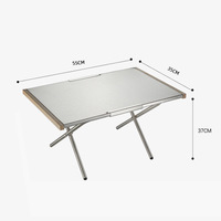 Tables de camping pliantes en acier inoxydable pour l'extérieur avec rangement pratique, antirouille, pour villa et hôtel
