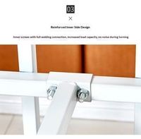 Cadre de lit en métal doré avec tête de lit et pied de lit incurvés, motif floral, mobilier moderne pour la maison, décoration de chambre à coucher, chambre d'amis, lit de luxe