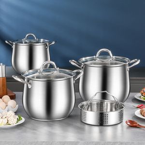 Marmite en acier inoxydable 18/10 avec couvercle en verre trempé, marmite vapeur multifonctionnelle compatible avec tous les types de cuisinières - Product Image 2