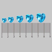 Strass en verre cristal en forme de cœur de pêche pour nail art, vêtements, téléphones et accessoires DIY