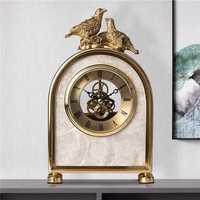 Horloge de bureau/table moderne steampunk argentée de 103 mm, squelette en plastique, engrenages mobiles visibles, chiffres romains transparents, fonctionne à piles