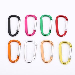 Custom Logo D Shaped Aluminum Carabiner Hook Keychain Spring <b>Clips</b> for Promotional Activities - Product Image 4