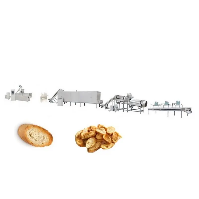 Südafrika nische beliebte Puffed Croutons & Brot Snack Chips Produktions anlage Maschinen Extruder Cutter und Trockner zum Verkauf