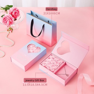 Valentine's Day Heart-Shaped Romantic Jewelry <b>Gift</b> <b>Box</b> with Paperbag for Couples Creative Souvenir <b>Box</b> Bronzing Wholesale - Product Image 5