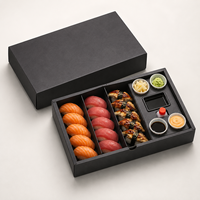 Boîte d'emballage à emporter pour sushis de qualité supérieure personnalisée avec compartiments pour la livraison de nourriture en restaurant