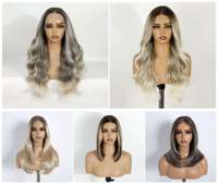 Perruques Lace HD sans colle, longues, blondes, brunes, lisses, en cheveux humains et fibre haute température, pour femmes, vente en gros