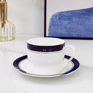 High-End 10 Inch Ceramic Western Food Plate <b>Set</b> Blue Gold Edged Steak Plate for Hotels & Restaurants Tea <b>Cups</b> & Saucers - Product Image 5
