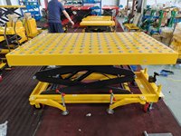 Chariot de levage hydraulique manuel à roulettes pour table, capacité 800 kg, hauteur de levage double 1,55 m, plateforme mobile légère pour manutention en usine