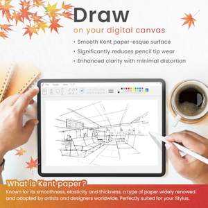 Protection d'écran magnétique effet papier pour tablette Samsung Tab, texture Kent, dessin, écriture, amovible, réutilisable, sans bulles, OEM - Product Image 4