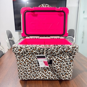 Hot Selling Camping Large Capacity Rotomolded Hard Shell Compressor <strong>Cooler</strong> 20L Leopard Style Food Use Heavy Duty <strong>Cooler</strong> <strong>Box</strong> - Product Image 2