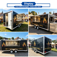 Remorque Food Truck, Camion de Restauration Mobile, Camion de Restauration Vintage avec Équipement de Cuisine, pour Poulet Rôtissoire et Shawarma