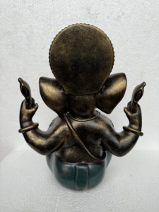 25ซม.H Polyresin เรซิ่นรูปปั้นพระพิฆเนศชัยพระพิฆเนศสีบรอนซ์ - Product Image 3