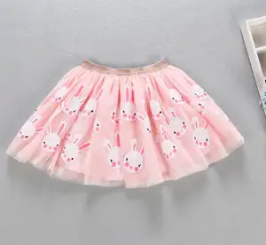 2020 New Design Tutu Skirt Rabbit Embroidery Tutu with lining Princess Skirt