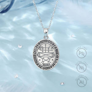 Merryshine Vintage 925 plata esterlina Gabriel Oriel Buen Dios Espíritu fantasma cazadores colgante collar - Product Image 2