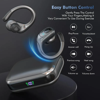 Audífonos Deportivos Bluetooth BX31 TWS con Gancho para la Oreja, Certificación CE FCC Rohs, Batería de 480 mAh, Resistentes al Agua IPX7, Auriculares Inalámbricos para Entrenamiento y Running