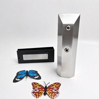 Support de balustrade en verre pour domaine viticole, en acier inoxydable finition satinée, avec fixation par clé Allen, pour montage de verre sur joint, modèle Distinguished Grout Mount