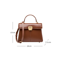 Sac fourre-tout en cuir pleine fleur avec poignée supérieure, style vintage, sac à bandoulière grande capacité, sac porté croisé