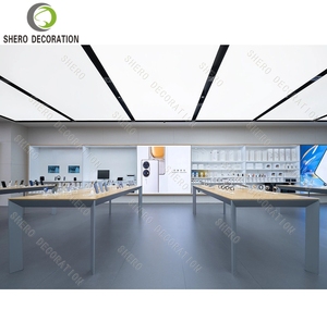 ตู้โชว์โทรศัพท์มือถือแบบโมเดิร์น ทำจากไม้อัดและกระจก สำหรับร้านค้าอิเล็กทรอนิกส์ เคาน์เตอร์ขายปลีก ร้านคอมพิวเตอร์ เหมาะสำหรับห้างสรรพสินค้า - Product Image 1