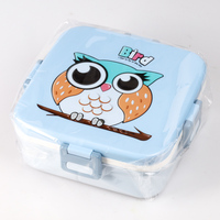 Boîte à lunch en plastique pour enfants, bento sans Bpa, boîte à lunch au micro-ondes avec couverts pour filles, design de dessin animé