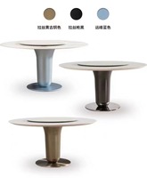 Table ronde en acier inoxydable, meuble de maison, 16 pouces