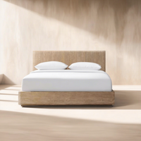 Lit en bois massif antique de luxe personnalisé, mobilier de chambre à coucher en bois de haute qualité