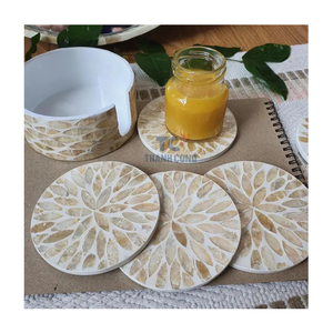 Juego de Posavasos de Nácar Únicos al por Mayor, Posavasos de Mosaico para Tazas de Café, Fabricante de Vietnam, Tapetes y Almohadillas - Product Image 1