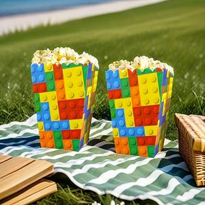 Enfants Legos bâtiment thème événement fête assiette en papier tasse en papier nappe bannière décoration ensemble décorations <span class=keywords><strong>de</strong></span> fête d'anniversaire - Product Image 3